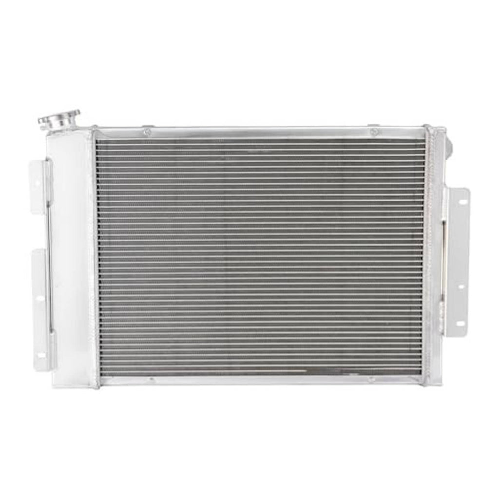 3-row radiator fan shroud radiator core with silver fins, open front