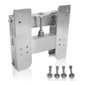 Adjustable boat jack plate set with mounting brackets and lift post, silver finish