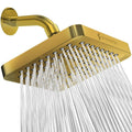 Egyptian gold square rain shower head with multiple nozzles and water spray