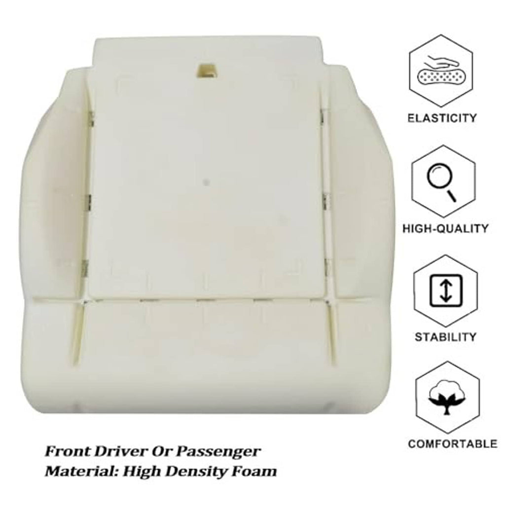 Light beige front driver or passenger seat bottom foam cushion pad, rectangular top