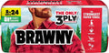 Brawny 3-ply paper towels roll pack, white tear-a-square triple-roll bundle