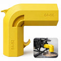 Yellow dual-port table saw dust collection adapter, 62–66mm (2.5 in) inlet