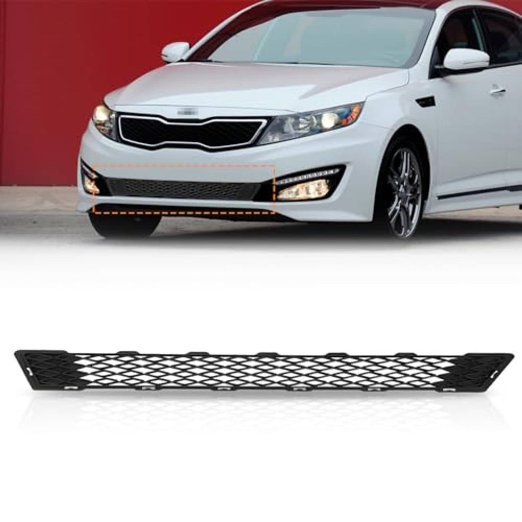 Front lower grille insert with black diamond mesh and side end caps