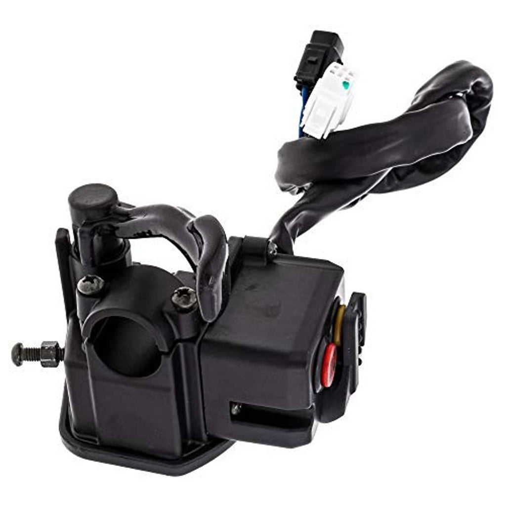 Black throttle lever control module with wiring connector and red switch