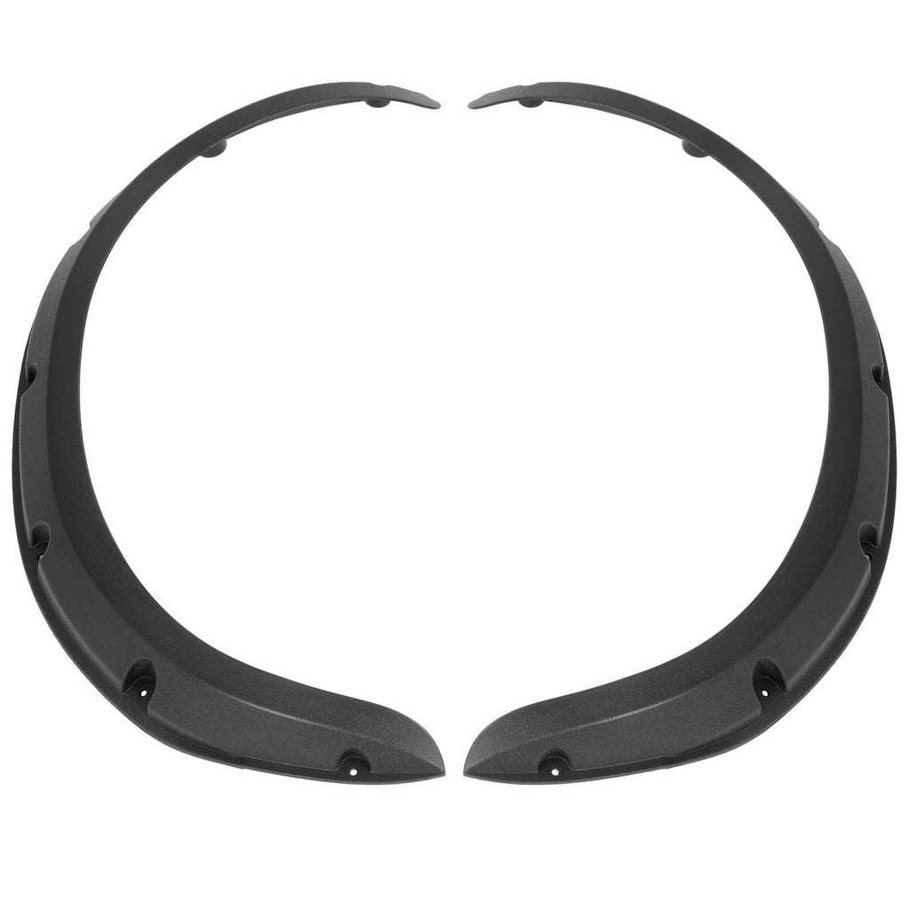 Single black curved fender flare panel with mounting tabs for wheel arch