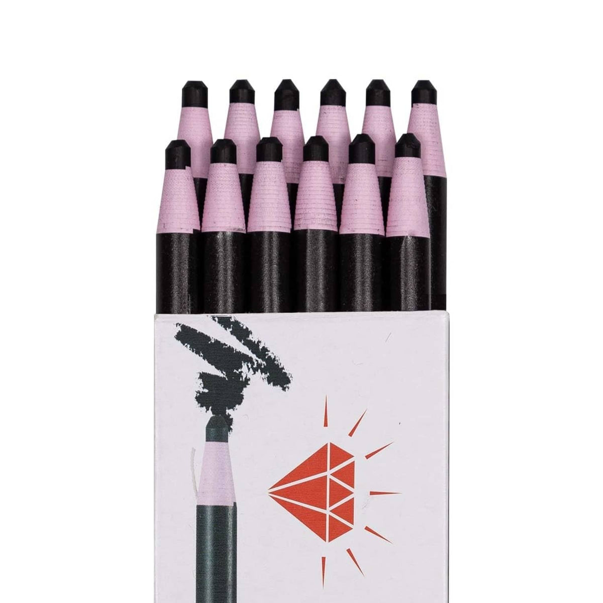 Pink peel-off china marker set with black caps, shown in a retail box.