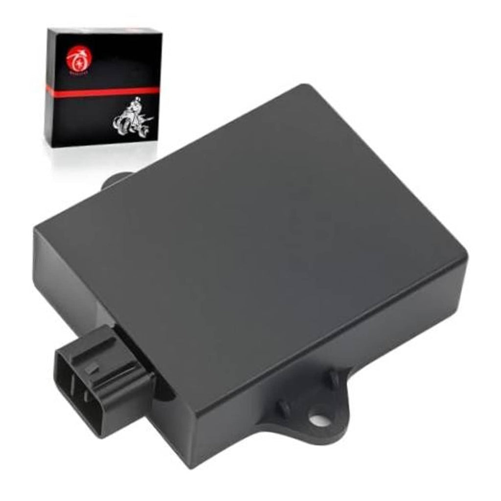 Black CDI ignition module box with mounting bracket and electrical connector