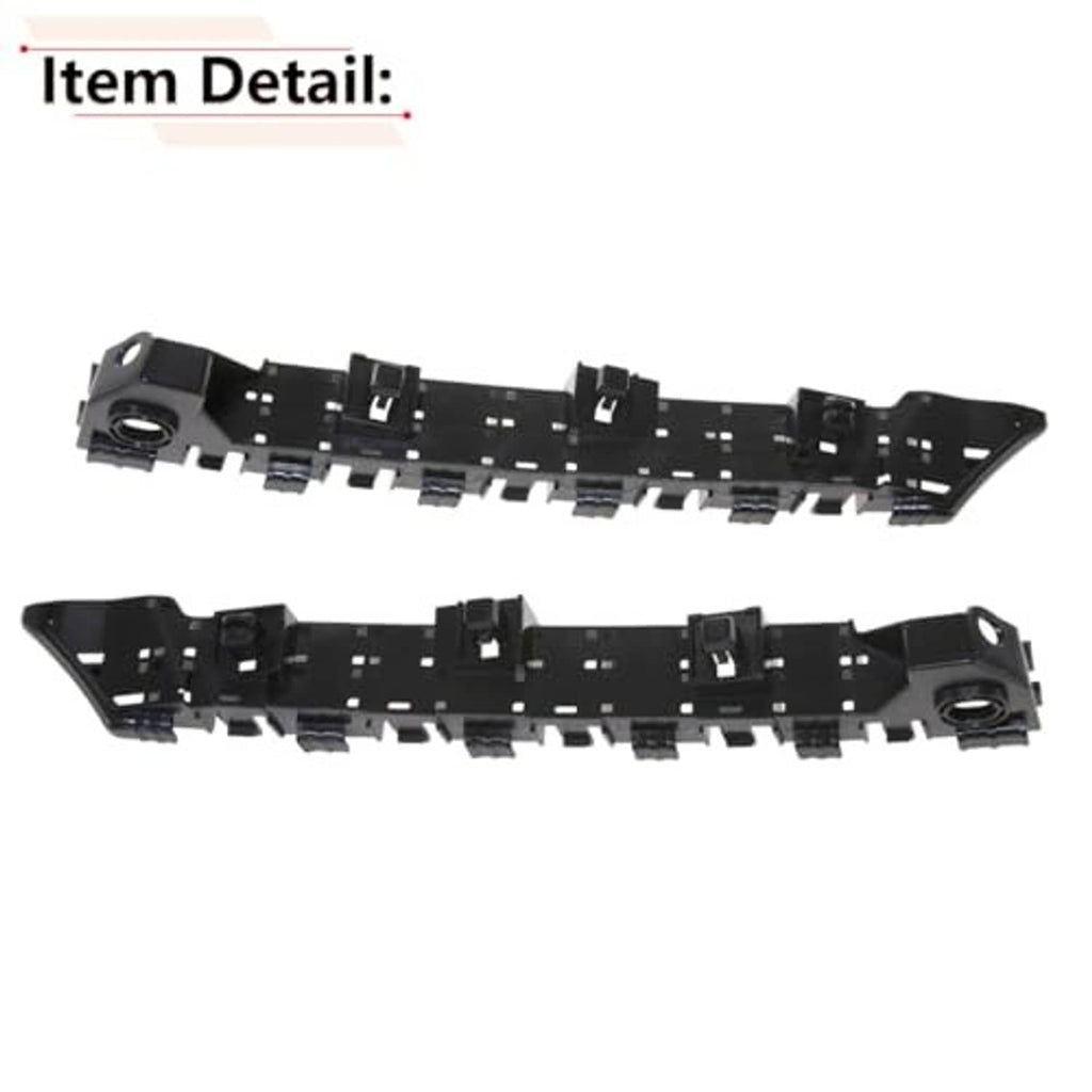 Black front bumper bracket pair with multiple mounting clips and holes