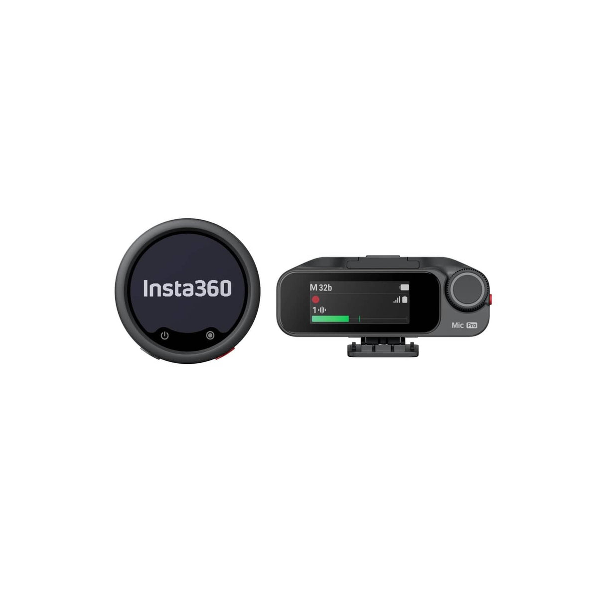 Wireless mini lavalier microphone set with receiver and transmitter, graphite black