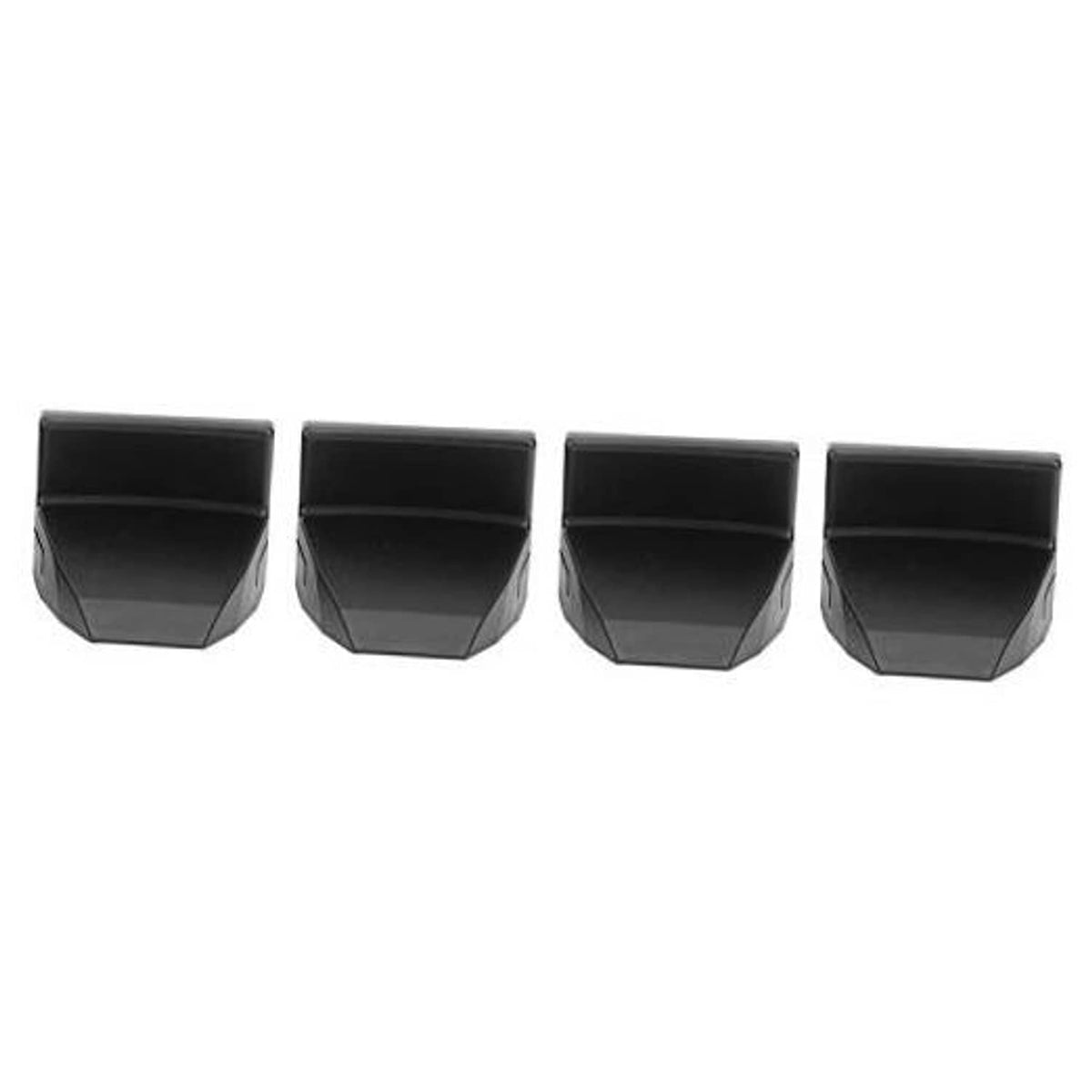 Set of 4 black tire changer jaw clamp covers with square-edged rubber grips