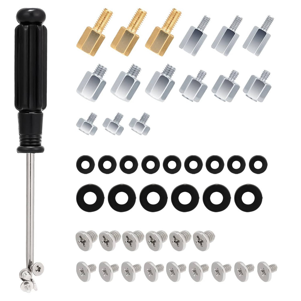 Screw assortment kit with M.2 standoffs, washers, and black screwdriver handle