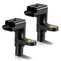 Pair of black camshaft position sensors with gold-brown circular terminals