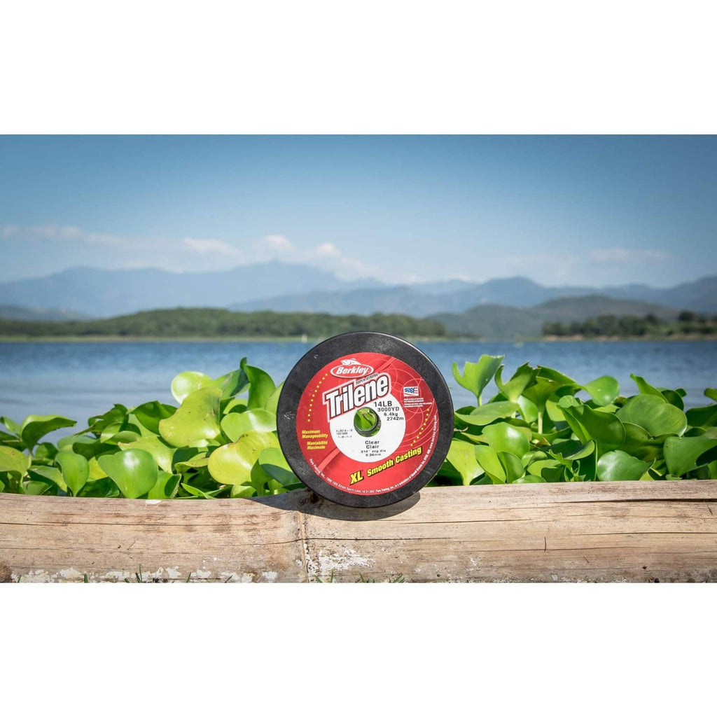 Trilene XL monofilament fishing line spool on a reel