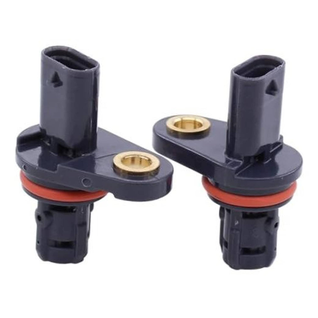 Camshaft position sensor pair with dark housings and orange sealing rings