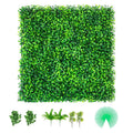 Artificial boxwood panel hedge square with dense bright green leaf texture