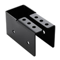 Concealed joist hanger bracket in dark gray steel with mounting holes, U-shaped design
