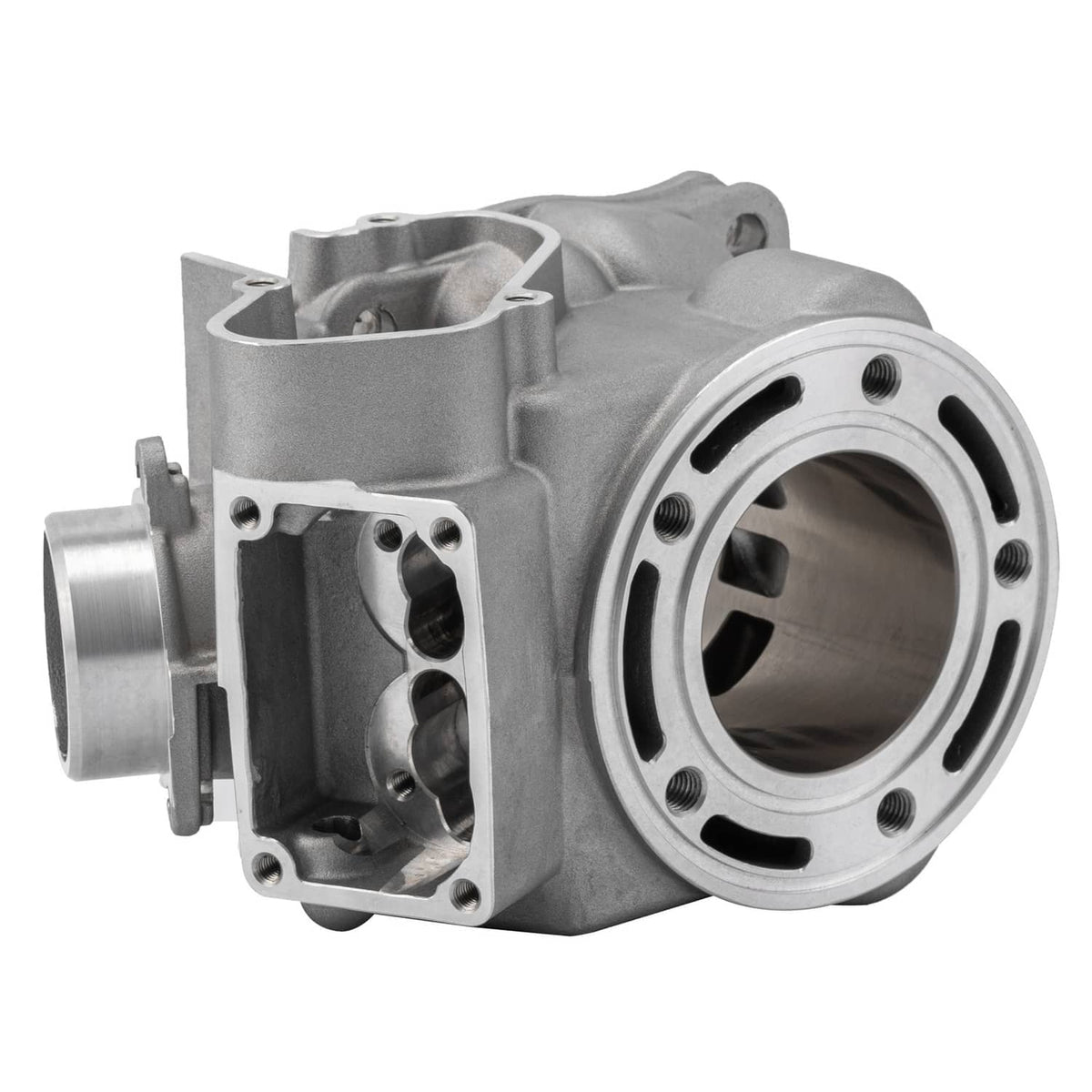 Aluminum engine cylinder and piston kit component with machined bore and mounting holes