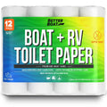 RV toilet paper 12-roll pack, white rolls with 500 sheets per roll