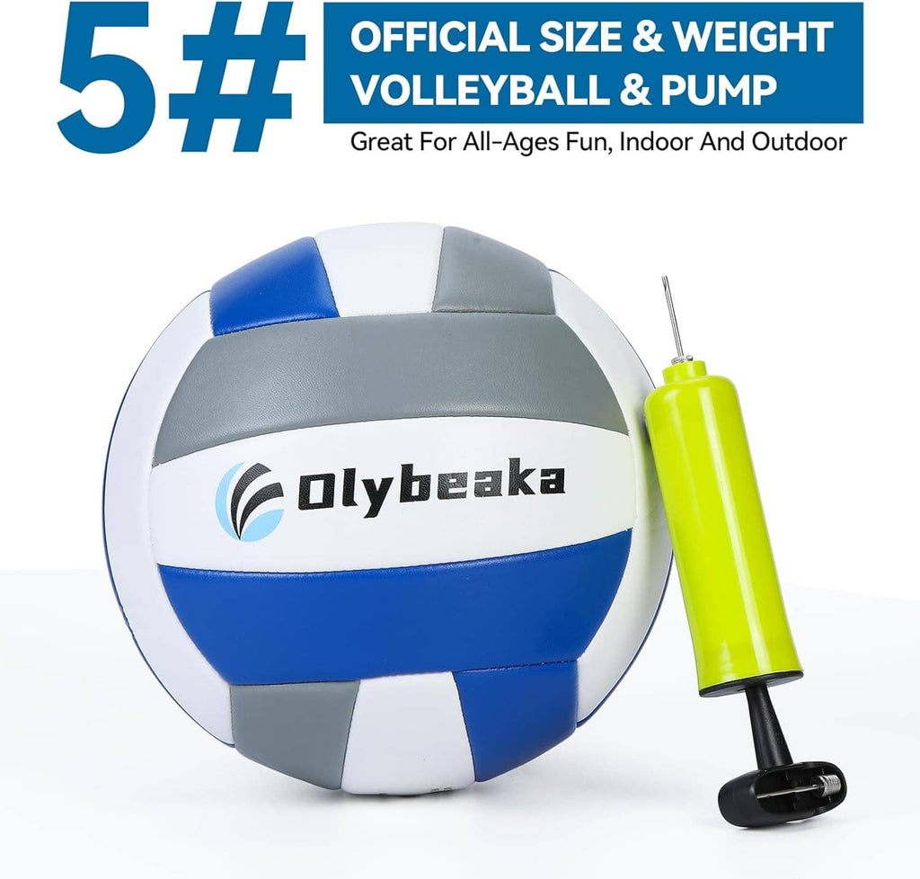 Volleybal rebounder training set with official-size volleyball and hand pump