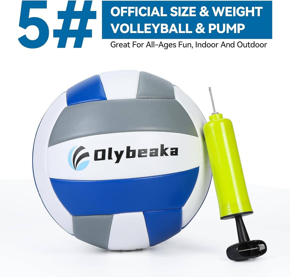 Volleybal rebounder training set with official-size volleyball and hand pump