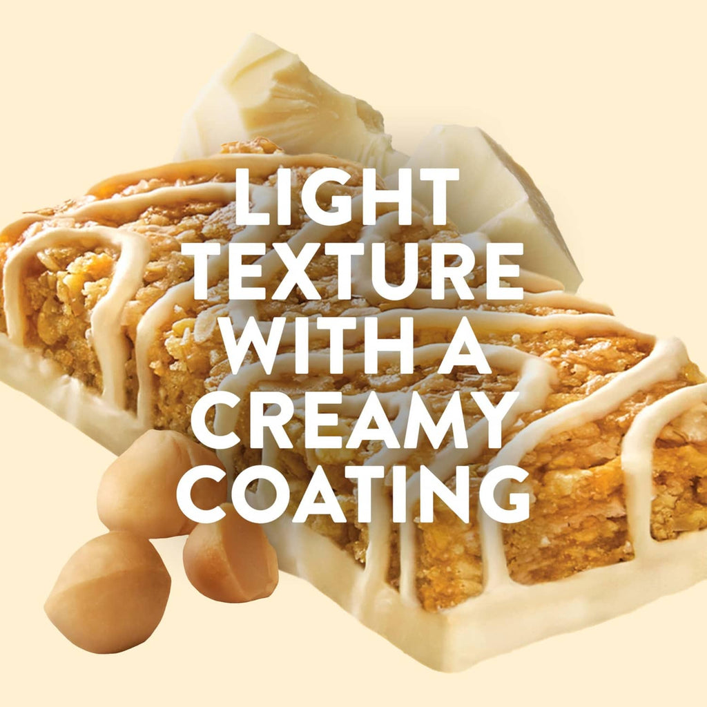 LUNA snack bar with creamy coating detail and light texture text