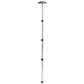 Adjustable golf travel bag support pole with black end caps and telescoping aluminum shaft
