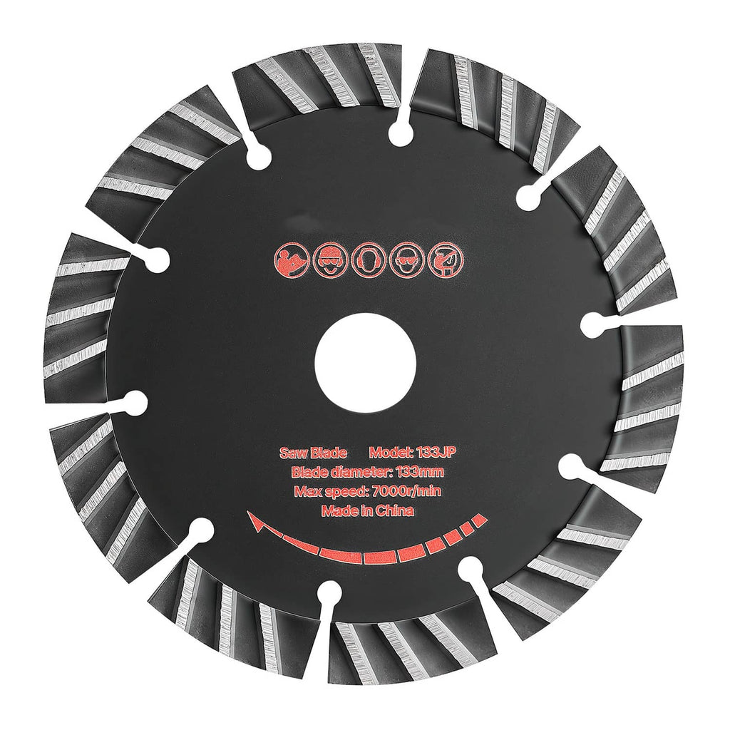 Concrete diamond blade with segmented rim and center arbor hole