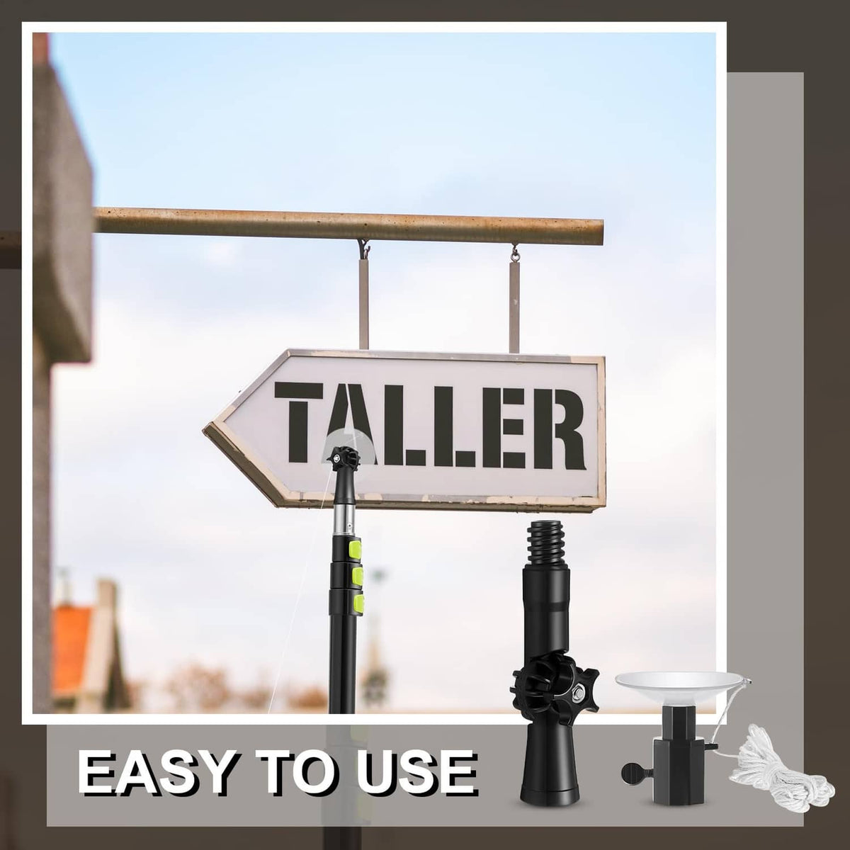 Black readerboard letter change arm system with suction cup, collar, and mounting bracket