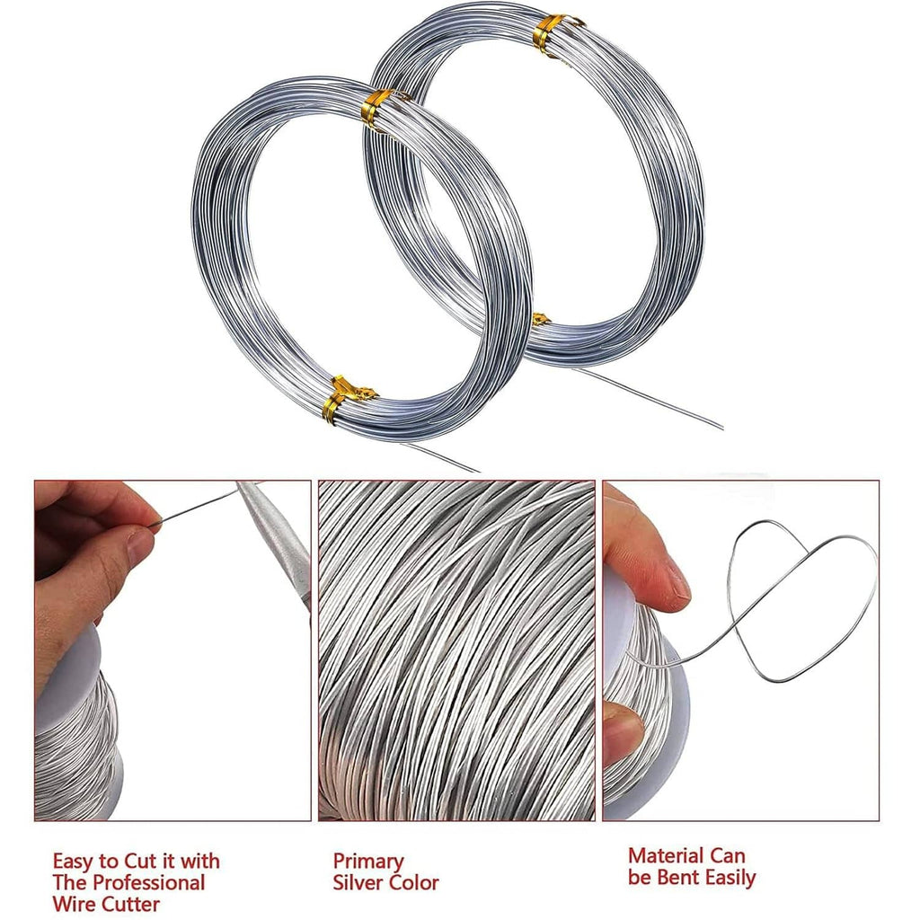Two silver loops of 304 stainless steel wire with gold-toned ties, DIY jewelry