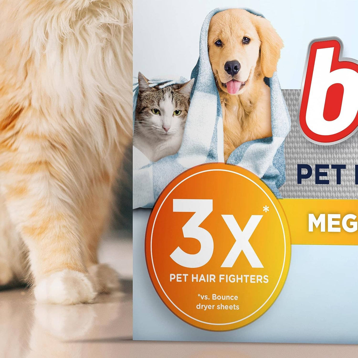Pet hair & lint guard dryer sheets pack with 3X pet hair fighters badge