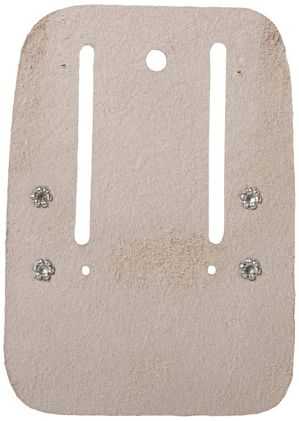 Steel loop hammer holder tan backing with two mounting holes and chrome loop fasteners