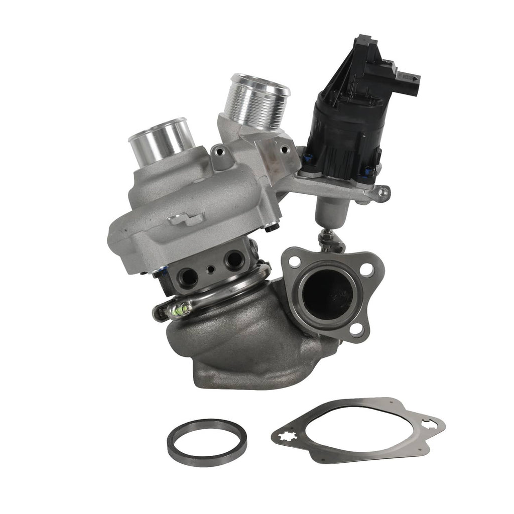 Turbocharger assembly kit with inlet flange and included gaskets