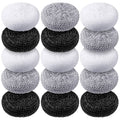 Round nylon dish scrubber pads set, assorted white, gray, and black colors