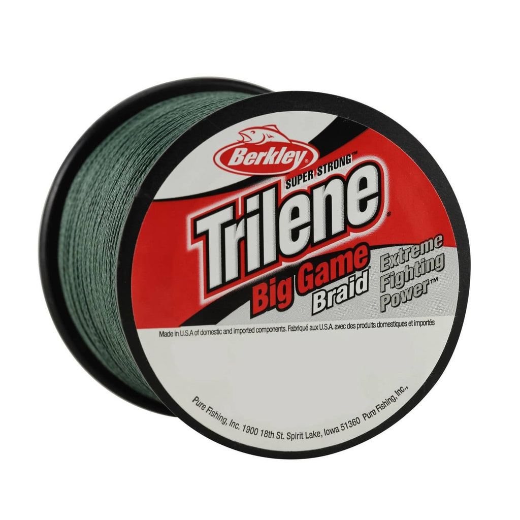 Spool of green fishing line with Berkley Trilene label