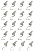 Set of 20 silver metal adjustable art display hooks with curved ends