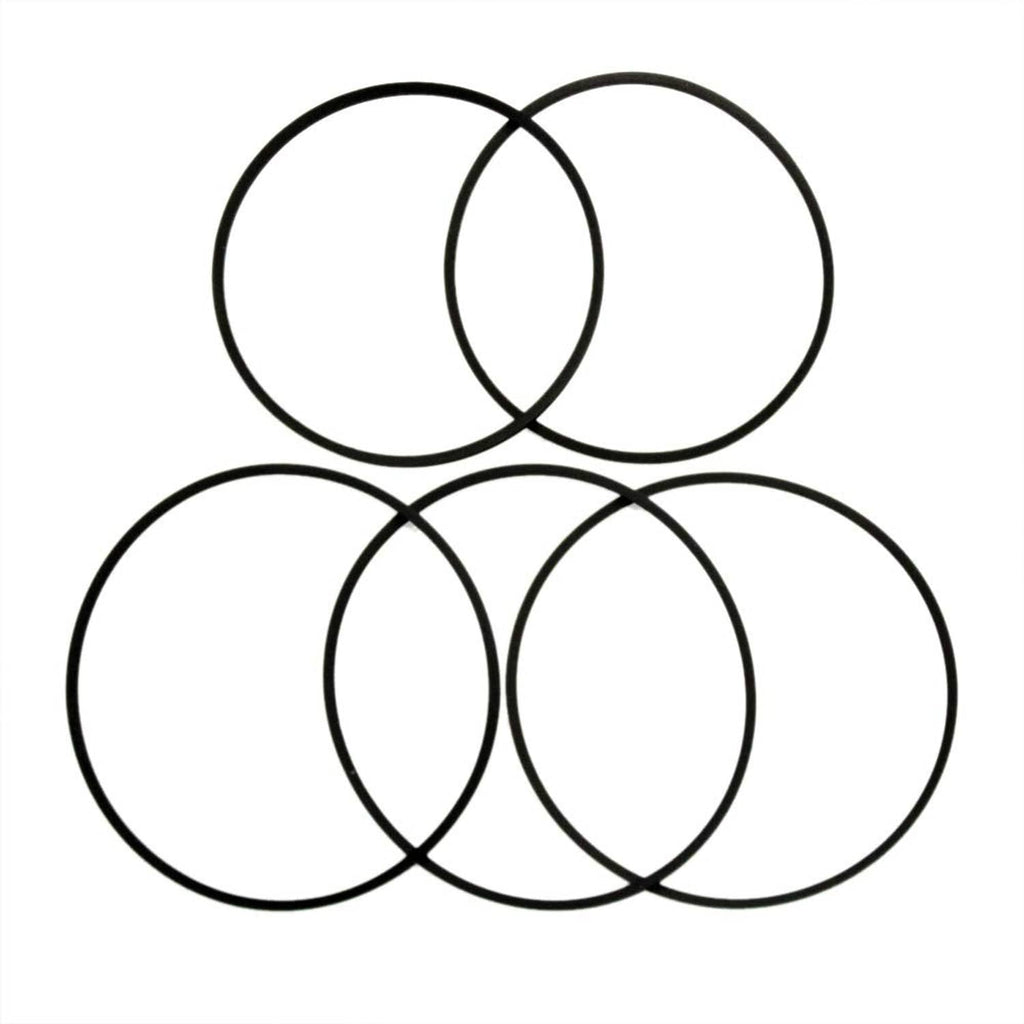 5-pack replacement belt loops, five black circular rings shown overlapping