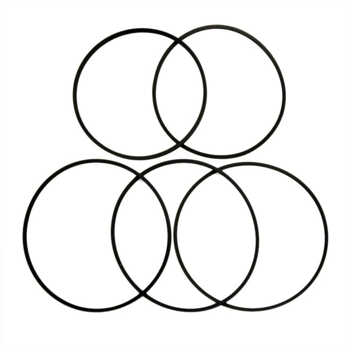 5-pack replacement belt loops, five black circular rings shown overlapping