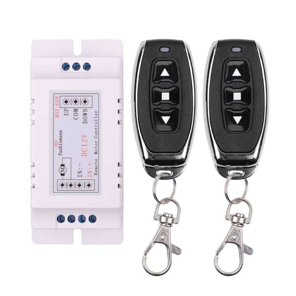 12V two-channel RF remote switch kit with two key fob remotes and control module