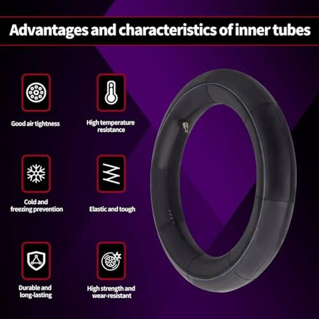 Black motorcycle inner tube ring with air valve stem