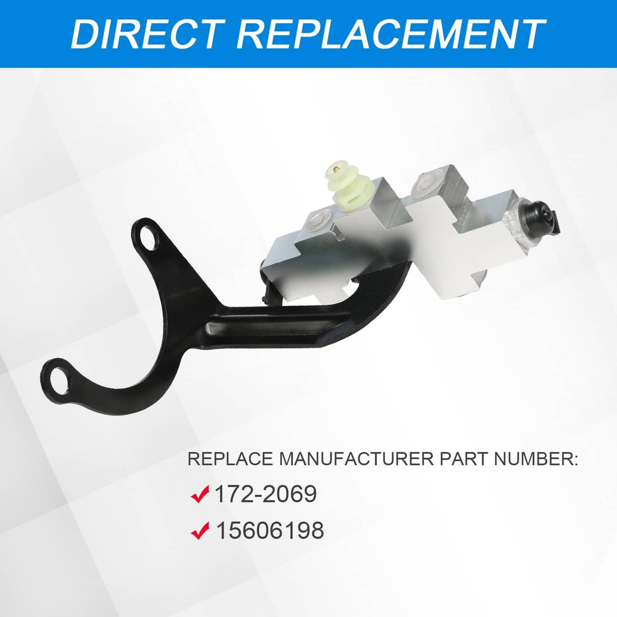 Brake proportioning valve assembly with black bracket, silver body, and green sensor plug