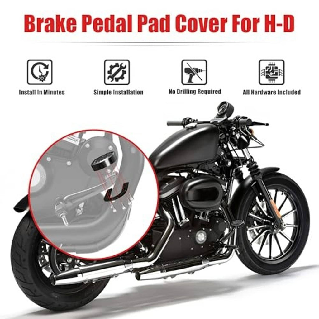 Black brake pedal pad cover with grooved surface and bolt-mount base