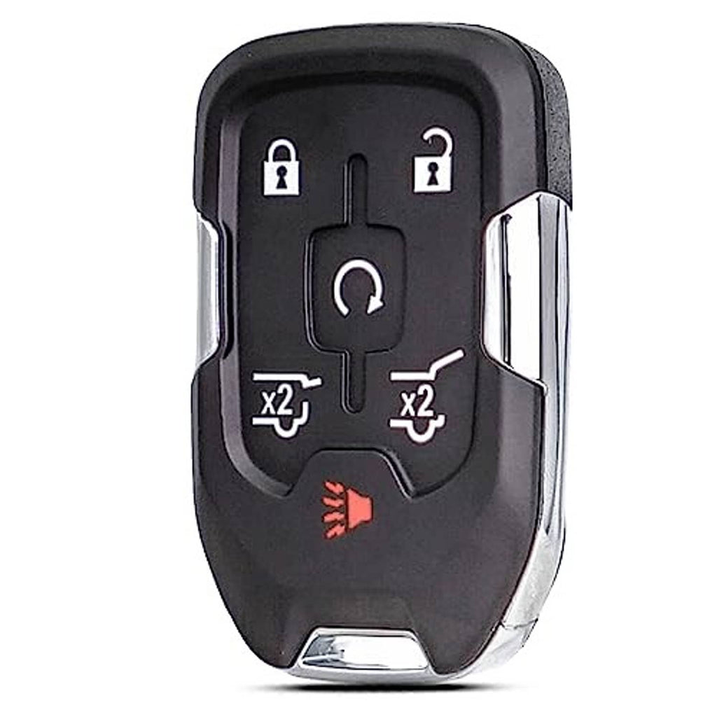 Black key fob shell case with lock, unlock, and trunk icons on front panel