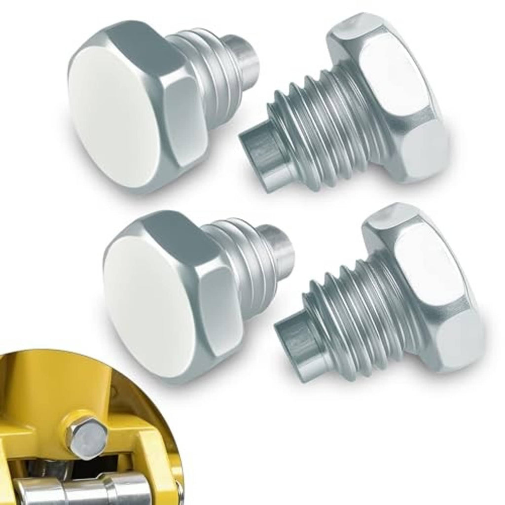 Silver jack handle bolts with hex heads and threads, four-piece set