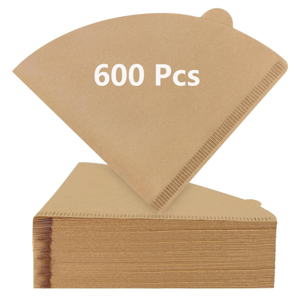 Unbleached cone coffee filters, 600-count paper stack, #2 size