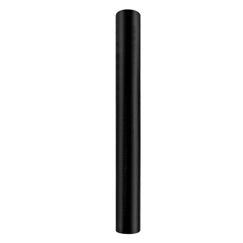 Tall black house wrap roll cylinder, tightly wound vapor barrier material