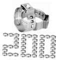 Stainless steel single-ear hose clamps, 1/2 inch, 200-piece pack