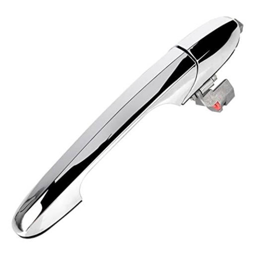 Exterior chrome door handle for right passenger side, with mounting base and springs