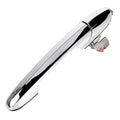 Exterior chrome door handle for right passenger side, with mounting base and springs