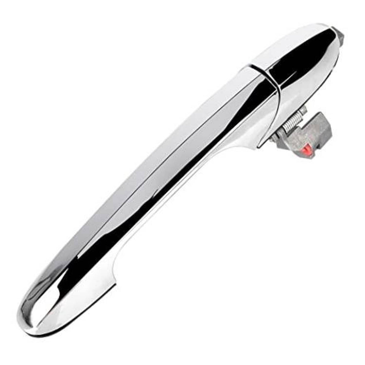 Exterior chrome door handle for right passenger side, with mounting base and springs