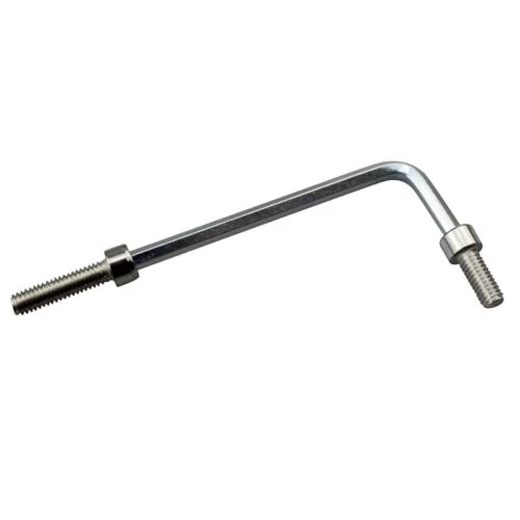 Chrome L-shaped throttle lever arm with two mounting screws